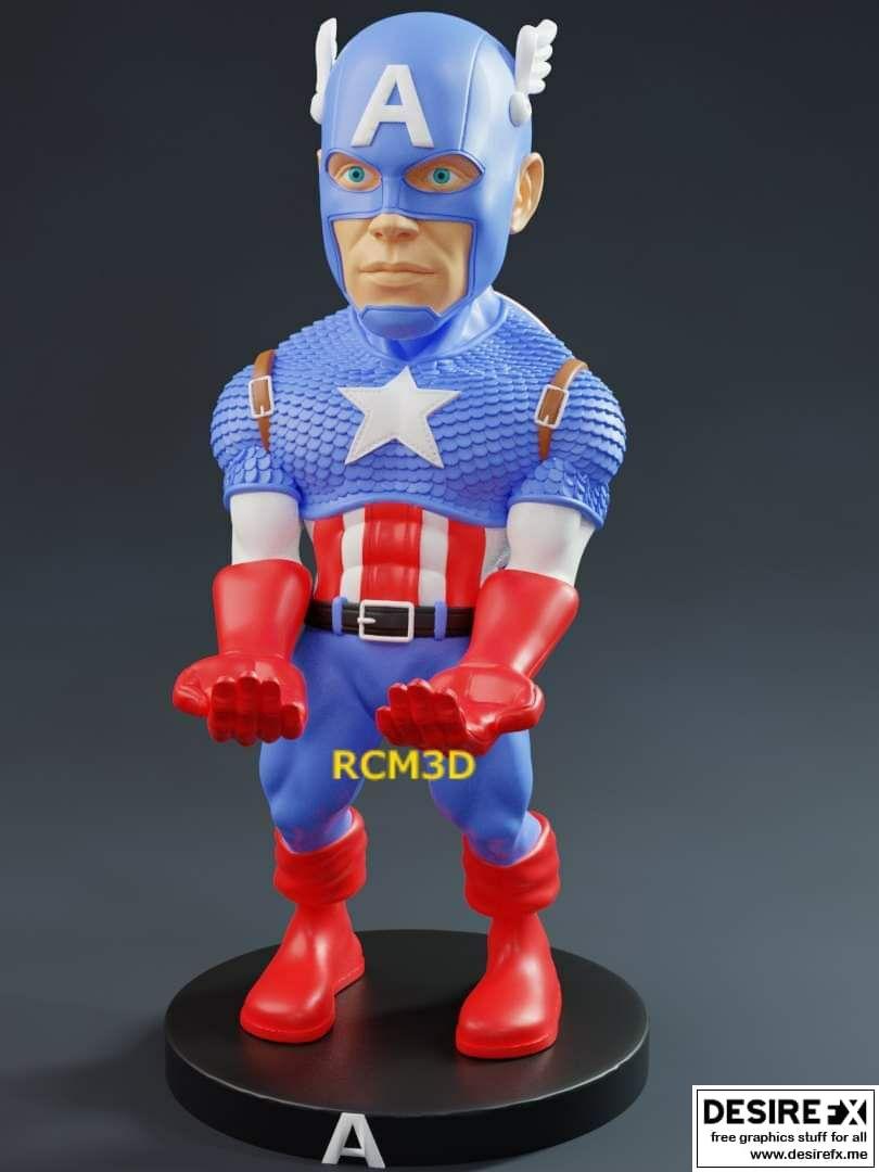 美国队长 3D打印模型 STL|Captain America – 3D Print Model STL