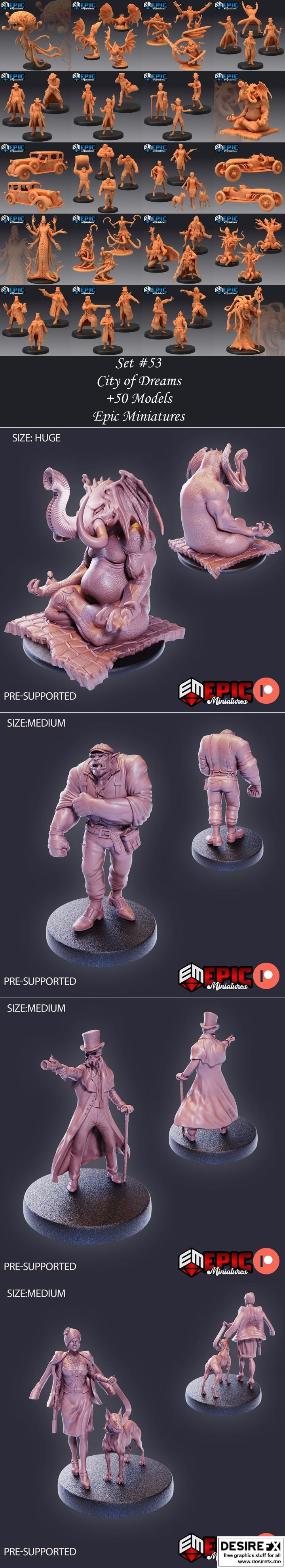 史诗迷你模型——梦想之城套装 3D打印模型|Epic Miniatures – City of Dreams Set – 3D Print Model STL