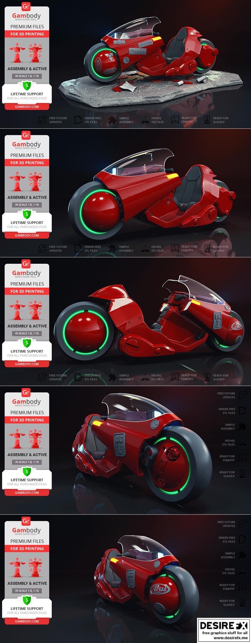 Akira自行车 3D打印模型|Akira Bike – 3D Print Model STL