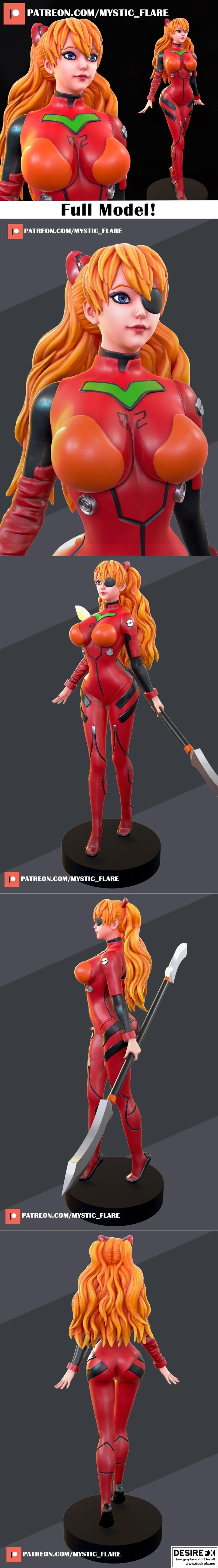 《朗利·阿斯卡 3D打印模型》|Asuka Langley Sohryu – 3D Print Model STL