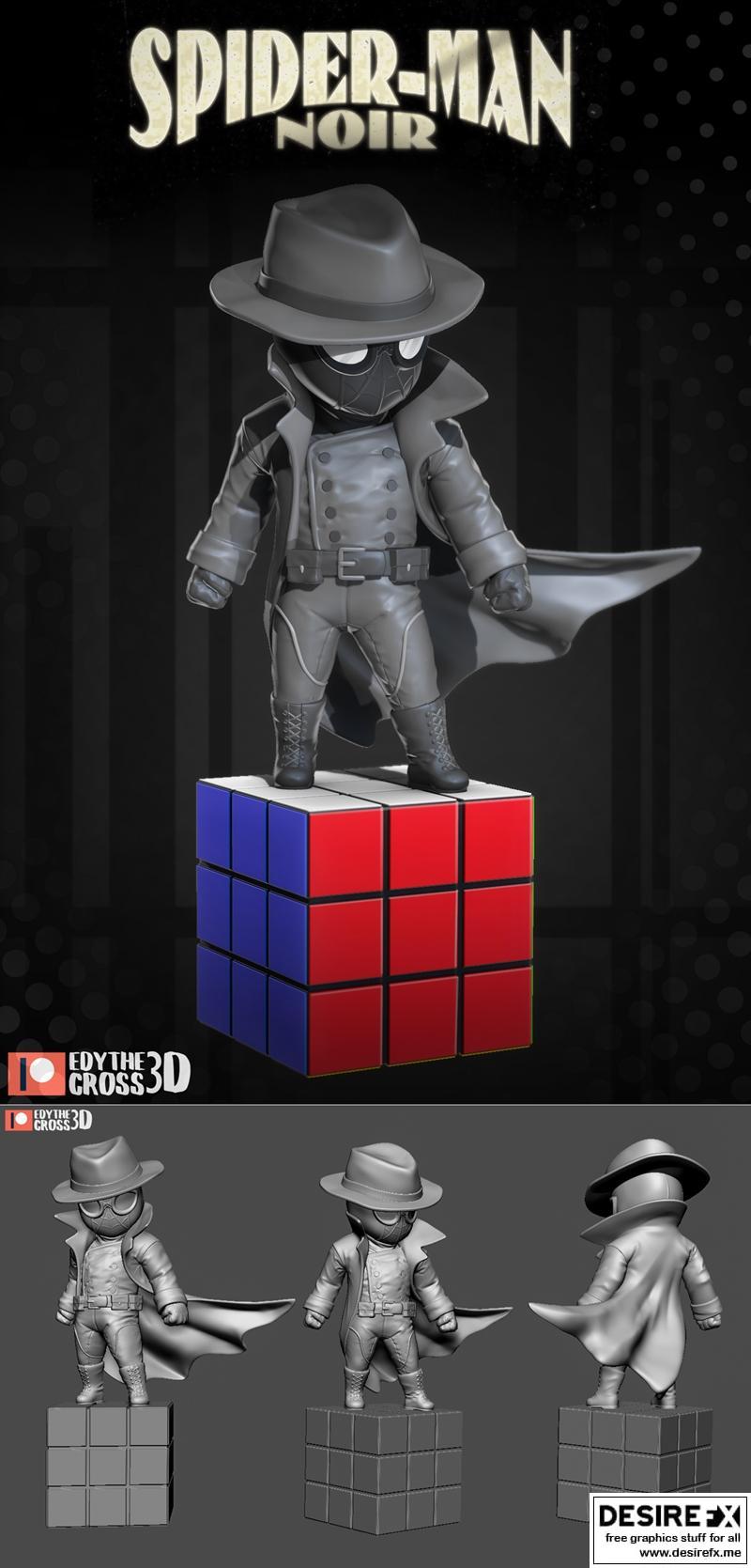 蜘蛛侠暗黑版 3D打印模型|Spiderman Noir – 3D Print Model STL