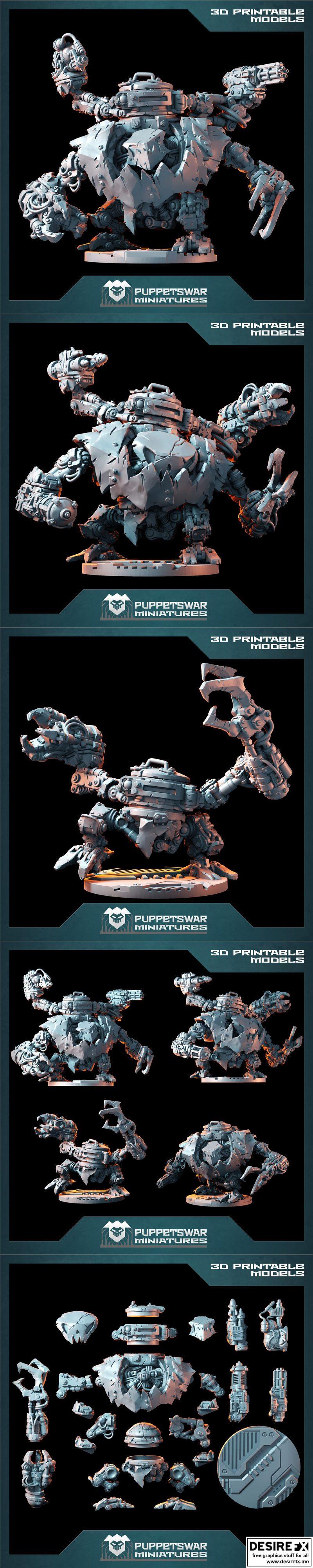 Puppetswar迷你模型：卡尔·奥尔克·沃克 3D打印雕塑|Puppetswar Miniatures – Karl Orc Walker – 3D Print Model STL