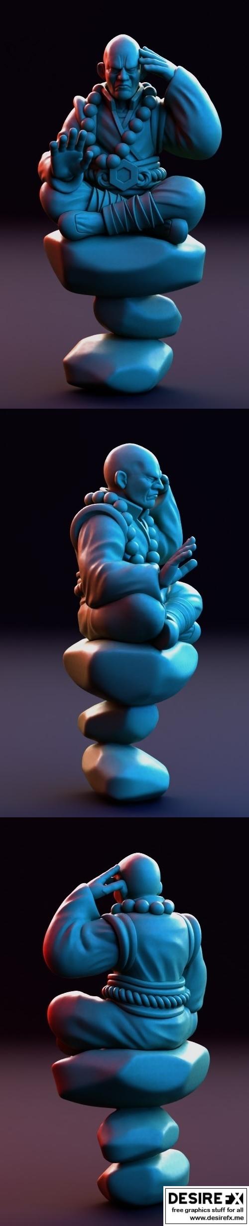 黄金碎片——Hex Men——老僧 3D打印模型|One Gold Piece – The Hex Men – Old Monk – 3D Print Model STL