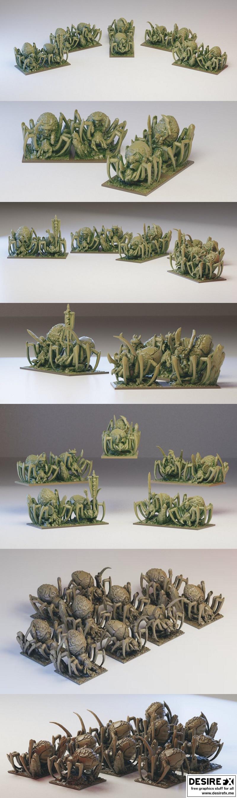 哥布林蜘蛛骑手 3D打印模型|Goblin Spider Riders – 3D Print Model STL