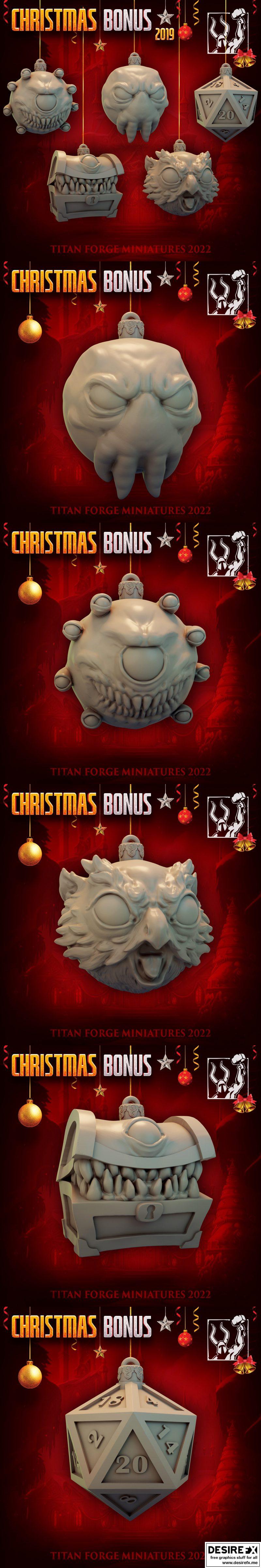圣诞树装饰套装 - 3D打印模型|Christmas Tree Decoration Set – 3D Print Model STL