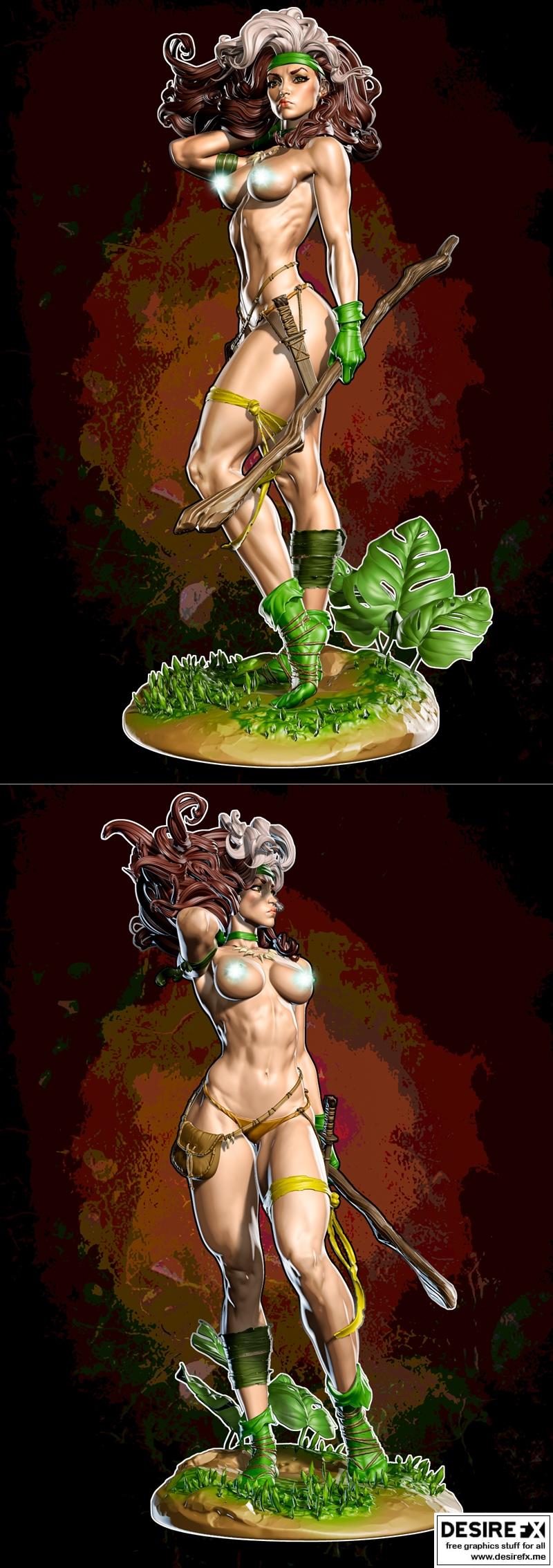 狂野之地：3D打印模型（NSFW版）|Rogue – Savage Land and NSFW Version – 3D Print Model STL
