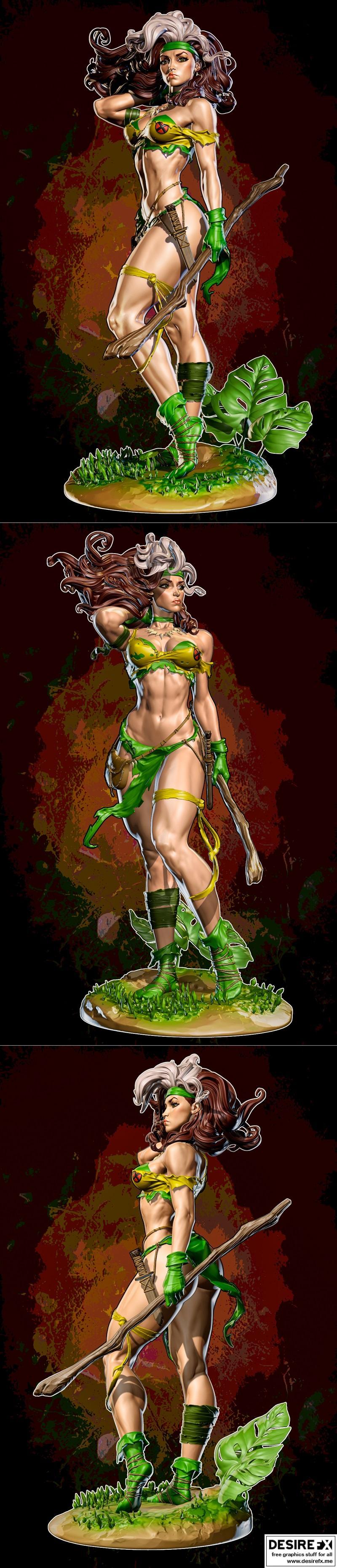 狂野之地：3D打印模型（NSFW版）|Rogue – Savage Land and NSFW Version – 3D Print Model STL