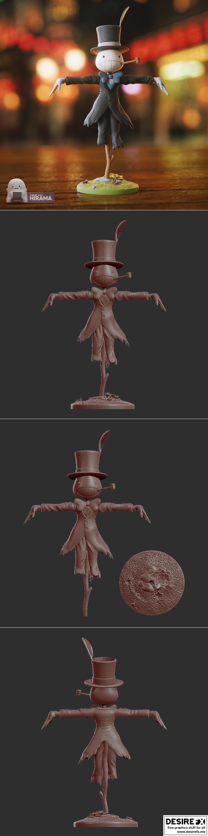 《如何城堡萝卜头3D打印模型》|Turnip Head from Howls Castle – 3D Print Model STL