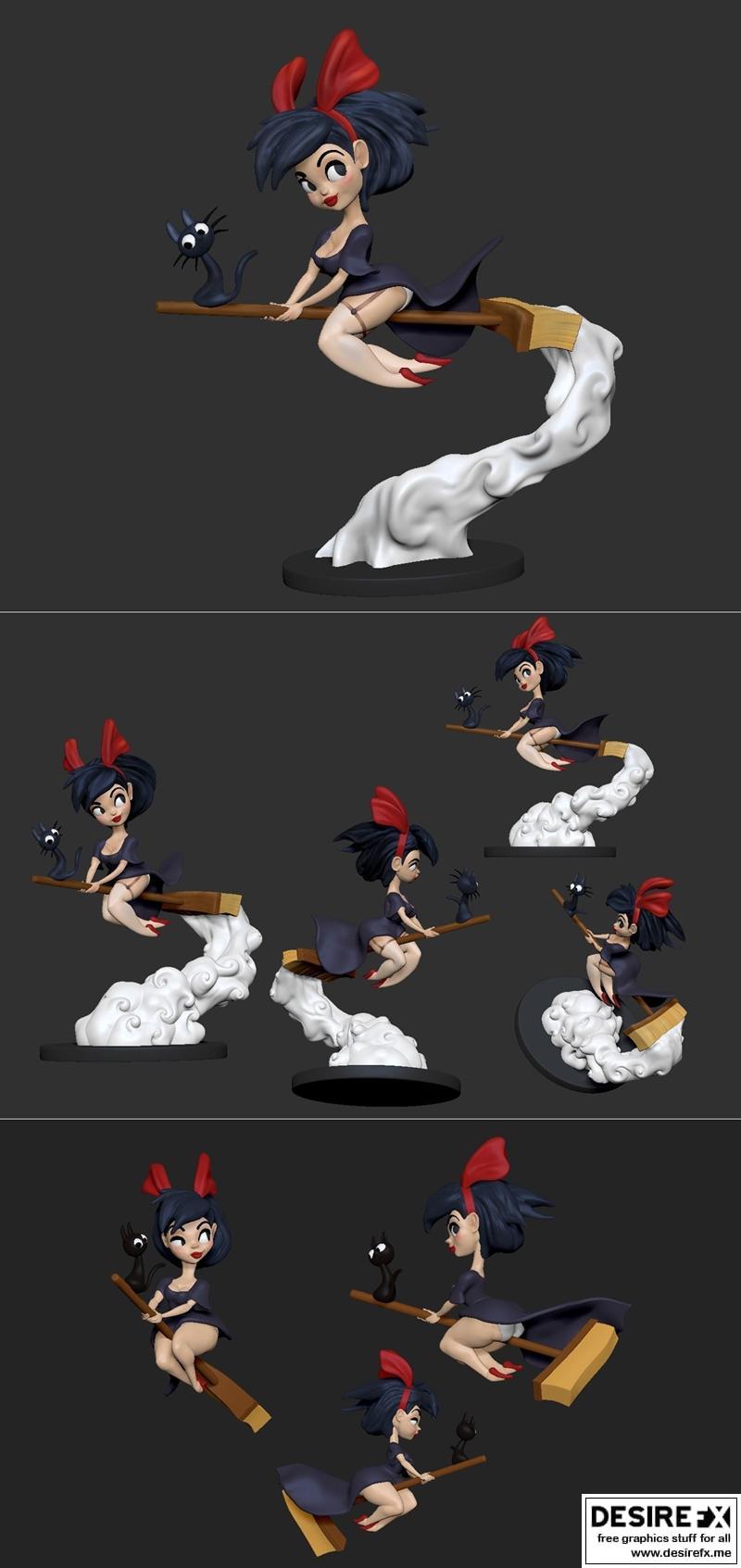 小魔女Pinup 3D打印模型|Little Witch Pinup – 3D Print Model STL