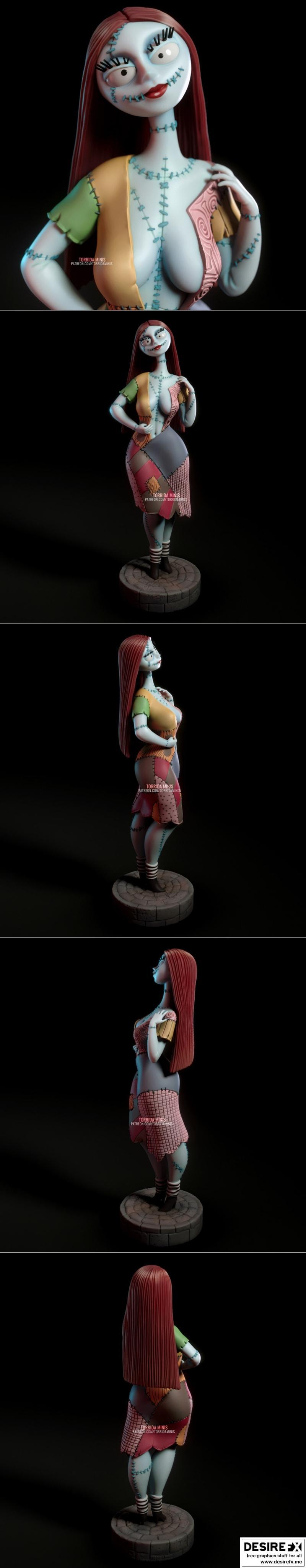托里达迷你模型 3D打印雕塑 来自Sally Skellington角色设计|Sally Skellington – Torrida Minis – 3D Print Model STL