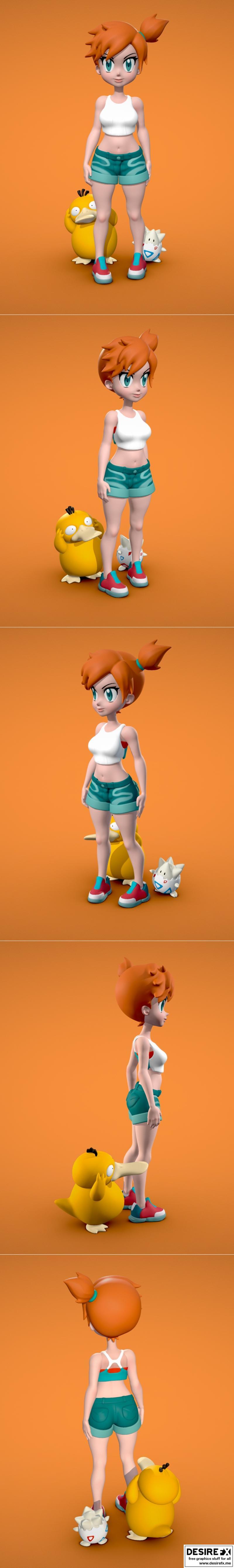 Misty、Psyduck、Togepi 3D打印模型|Misty – Psyduck – Togepi – 3D Print Model STL