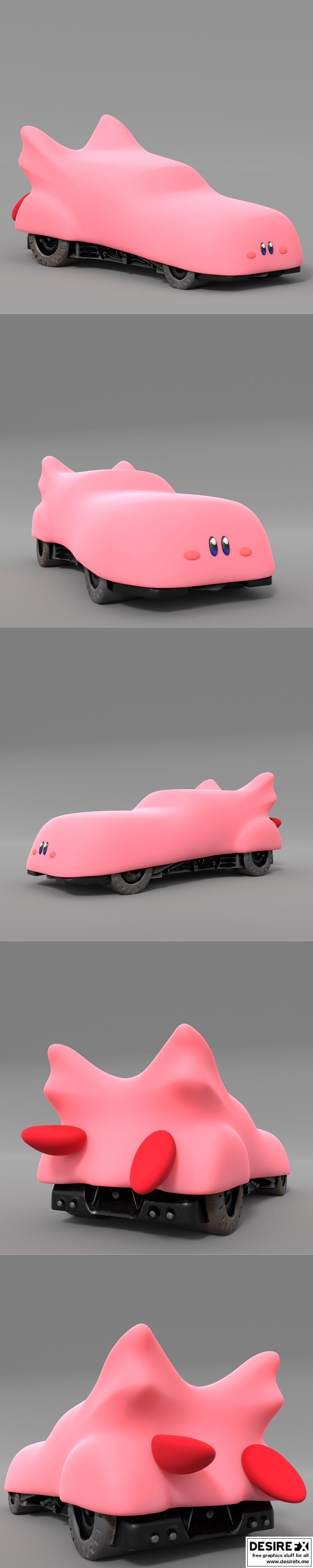 Kirby 汽车模型 3D打印版|Kirby Batmobile – 3D Print Model STL