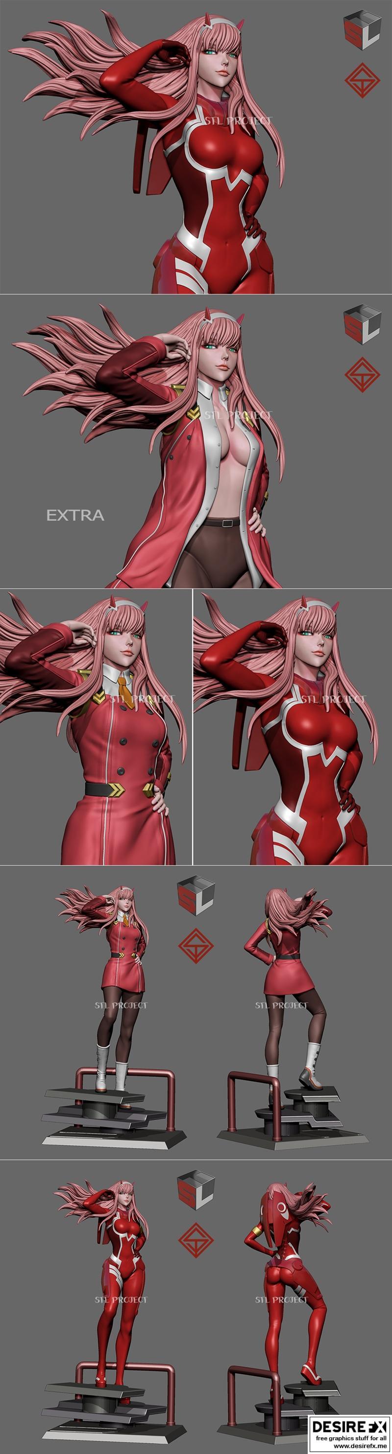 ZeroTwo 3D打印服装模型|ZeroTwo Coat Version – 3D Print Model STL