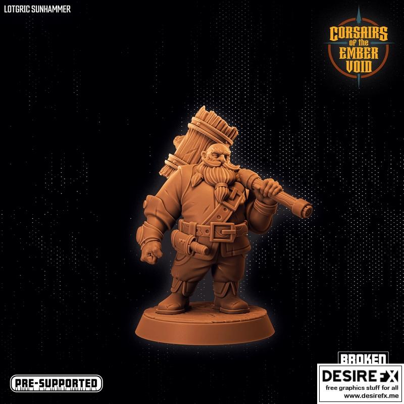 Ember Void中的烈焰之锤——洛格里克·太阳锤 3D打印模型|Corsairs of the Ember Void – Lotgric Sunhammer – 3D Print Model STL