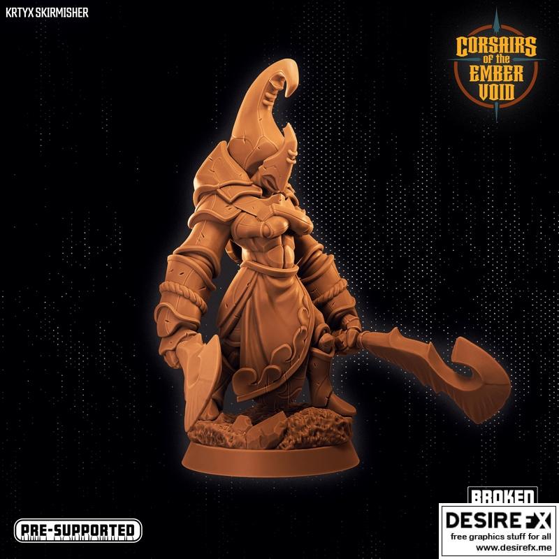 Ember虚空的海盗——克瑞克斯 skirmisher 3D打印模型|Corsairs of the Ember Void – Krtyx Skirmisher – 3D Print Model STL