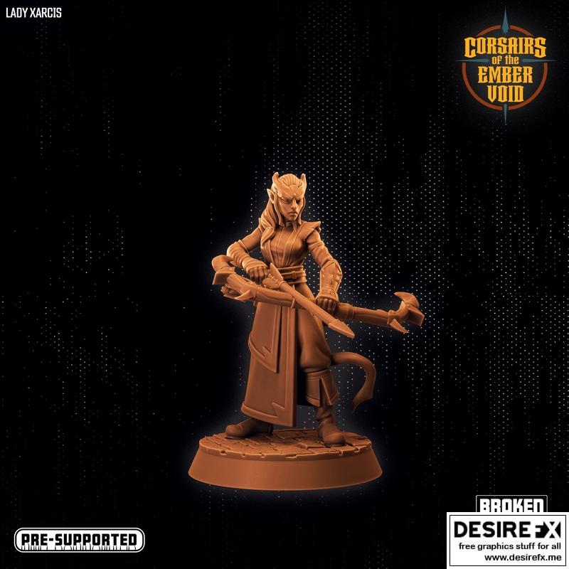 Ember Void中的女武神Xarcis 3D打印模型|Corsairs of the Ember Void – Lady Xarcis – 3D Print Model STL