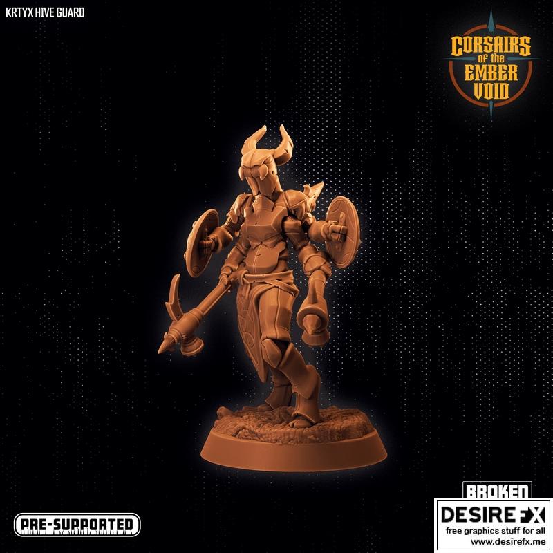 Ember Void中的克里特克斯蜂巢守卫3D打印模型|Corsairs of the Ember Void – Krtyx Hive Guard – 3D Print Model STL