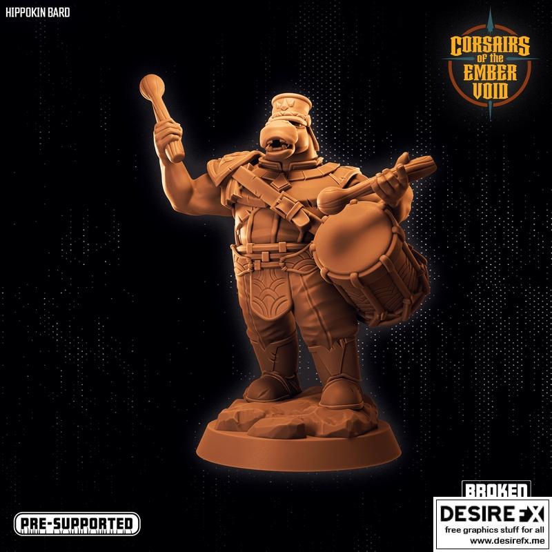EmberVoid中的吟游诗人——3D打印模型|Corsairs of the Ember Void – Hippokin Bard – 3D Print Model STL