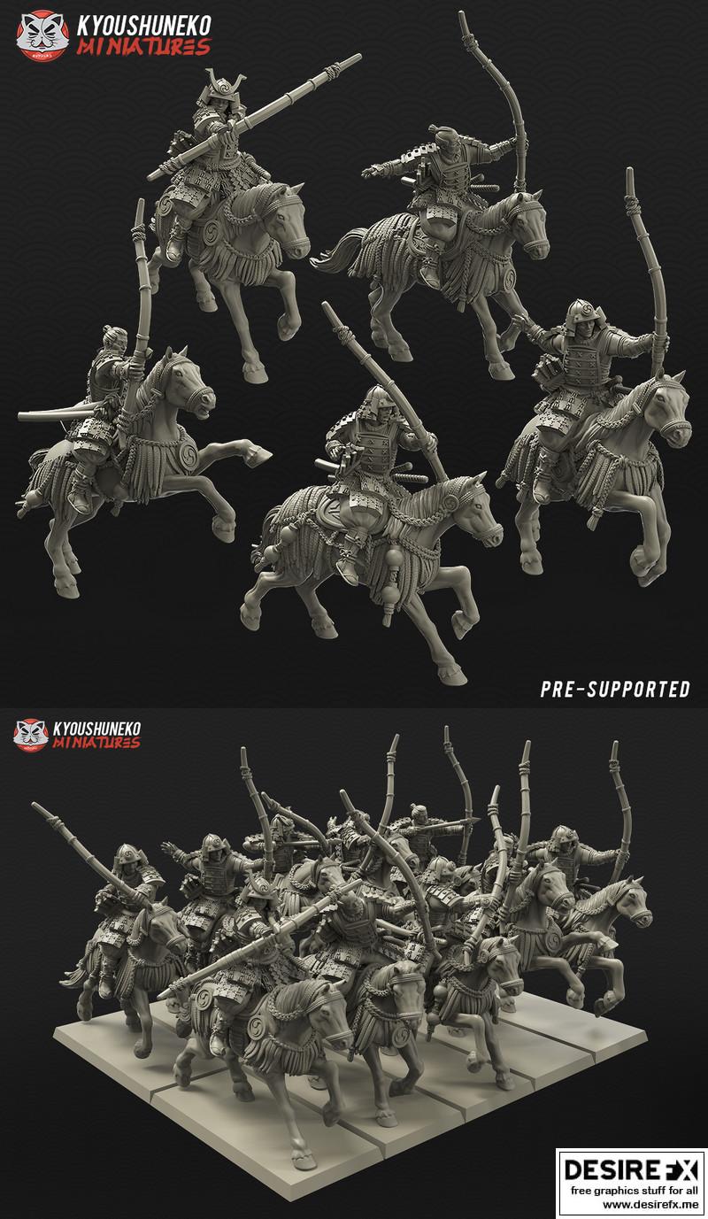 凯撒小精灵 3D打印模型|Kyoushuneko Miniatures Samurai Bow Cavalry – 3D Print Model STL