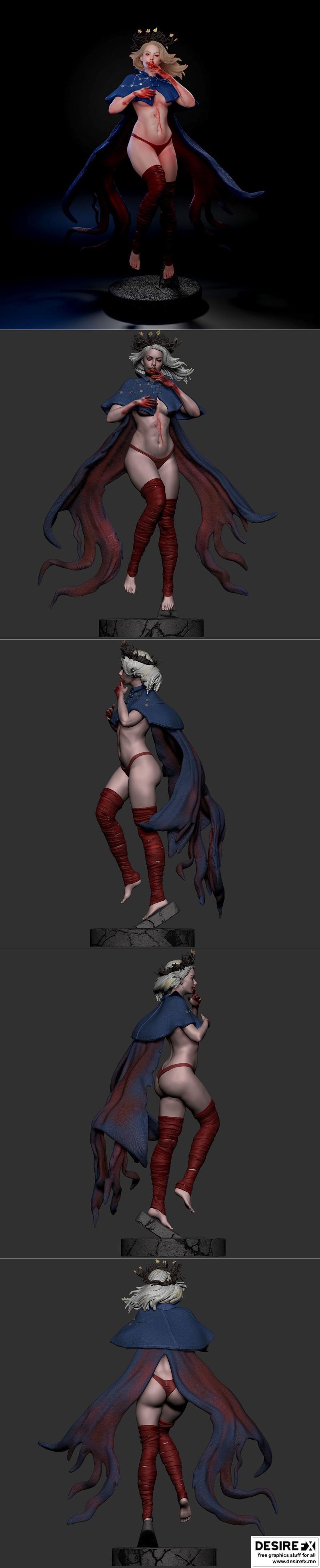 僵尸女王 3D打印模型|Zombie Queen – 3D Print Model STL