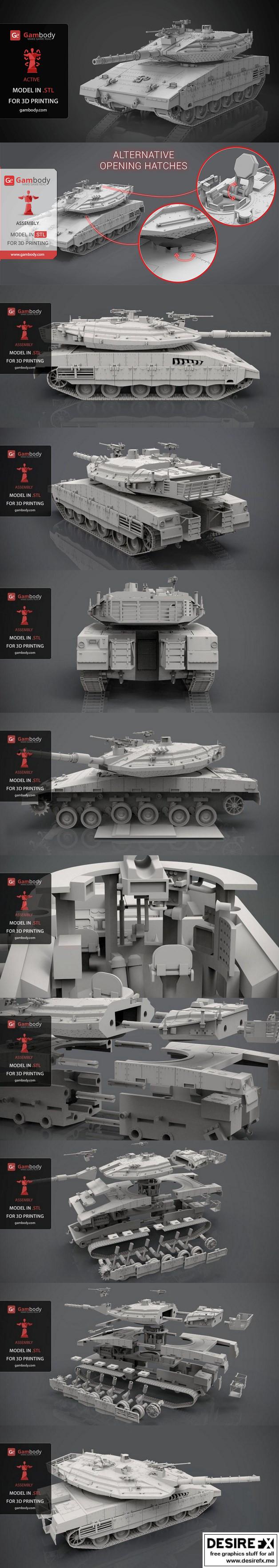 Merkava MK4 3D打印模型|Tank Merkava MK4 – GamBody – 3D Print Model STL