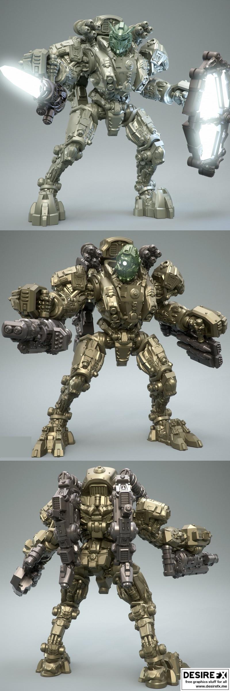 动漫机械模型 3D打印 STL|Anime Mech – 3D Print Model STL