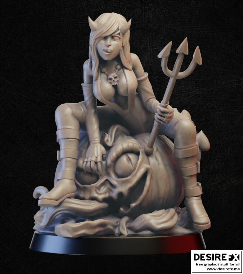 万圣节恶魔女孩 3D打印模型|Halloween Demon Girl – 3D Print Model STL