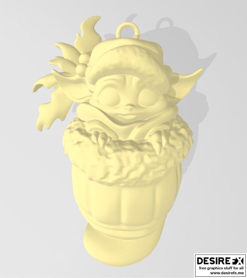 圣诞小格鲁钥匙扣——3D打印模型|Christmas Little Grogu Keychain – 3D Print Model STL