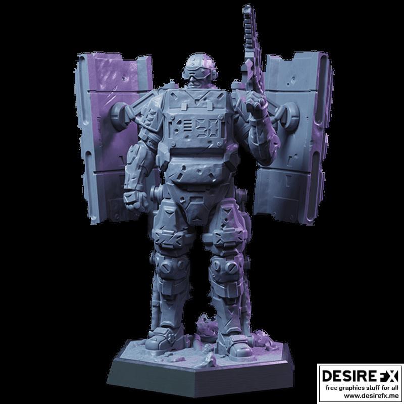 超频危机 - ExoForce riot police - 3D打印模型|Overclock Crisis – ExoForce Riot Police – 3D Print Model STL