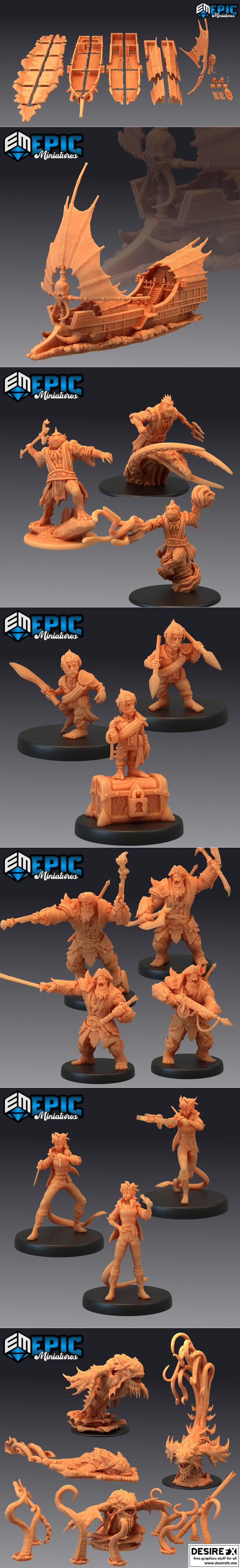 史诗迷你模型——宝藏寻踪3D打印模型|Epic Miniatures – Treasure Hunt – 3D Print Model STL