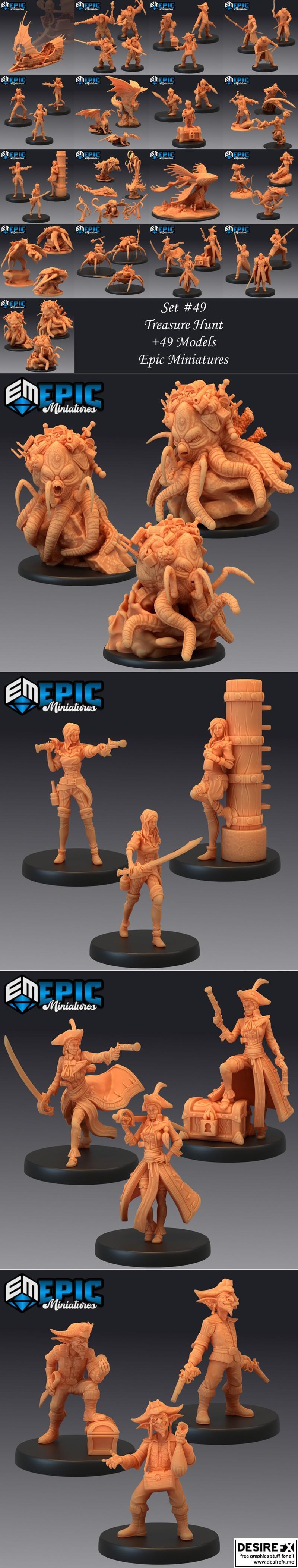 史诗迷你模型——宝藏寻踪3D打印模型|Epic Miniatures – Treasure Hunt – 3D Print Model STL