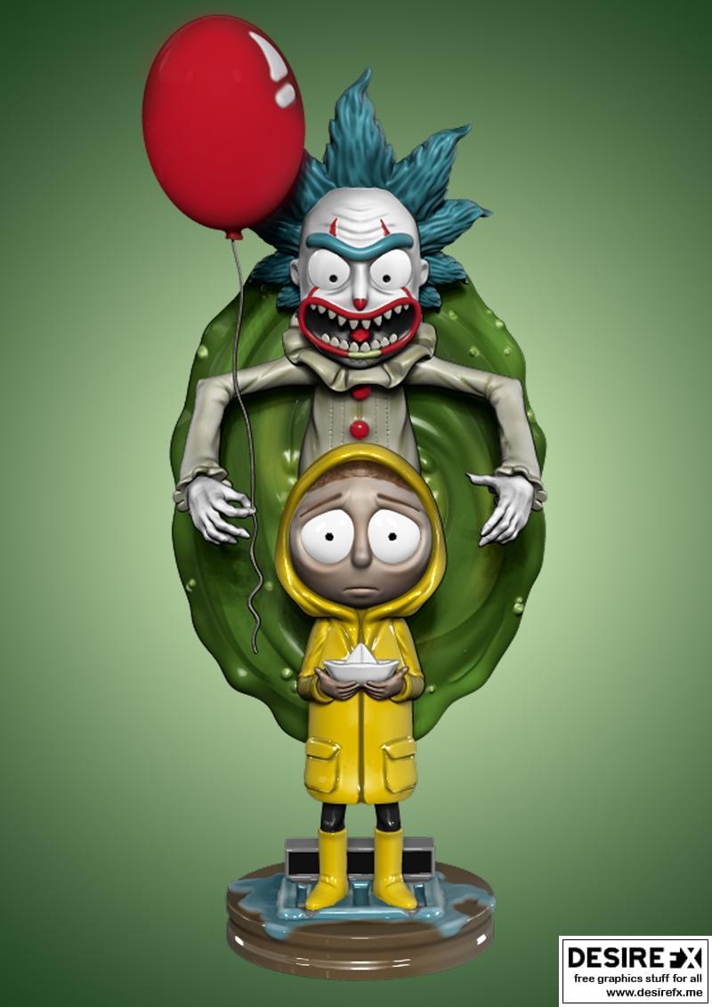 瑞克与莫蒂 3D打印模型 STL|Rick and Morty – IT Mashup – 3D Print Model STL