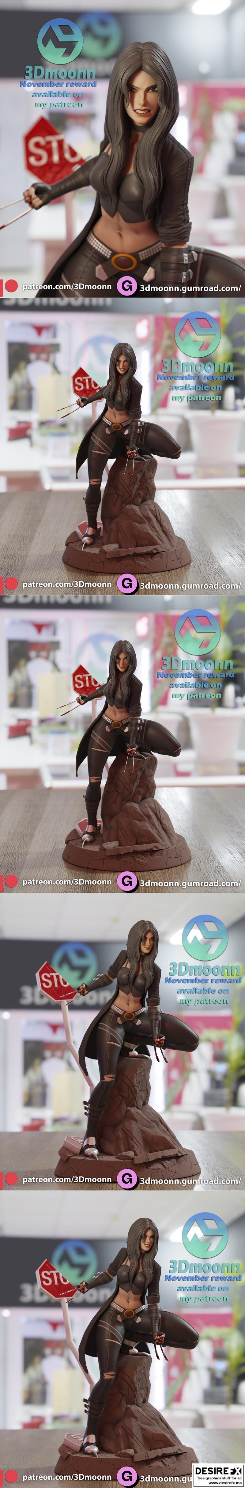 X-23 3D打印模型 STL|X-23 and NSFW Version and Bust – 3Dmoonn – 3D Print Model STL
