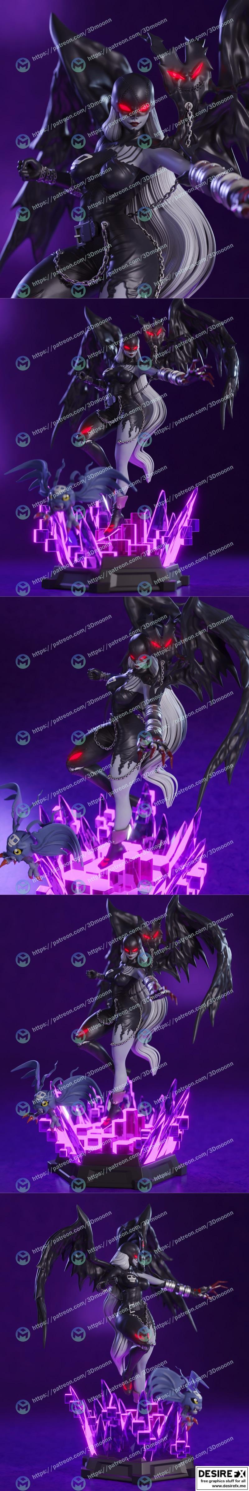 Lady Devimon 3D打印模型|Lady Devimon – 3Dmoonn – 3D Print Model STL