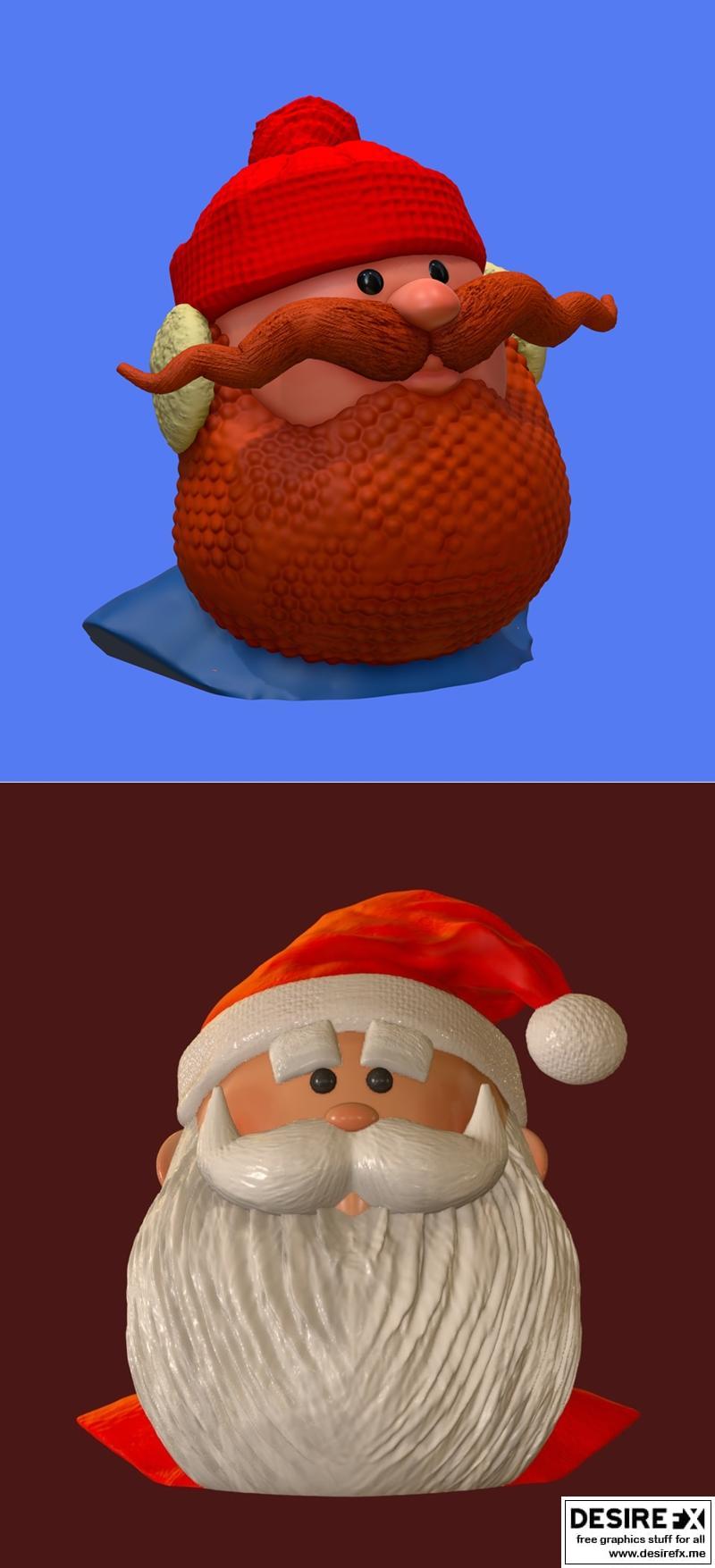 尤卡登·科尼利厄斯与圣诞老人 3D打印模型|Yukon Cornelius and Santa Claus – 3D Print Model STL