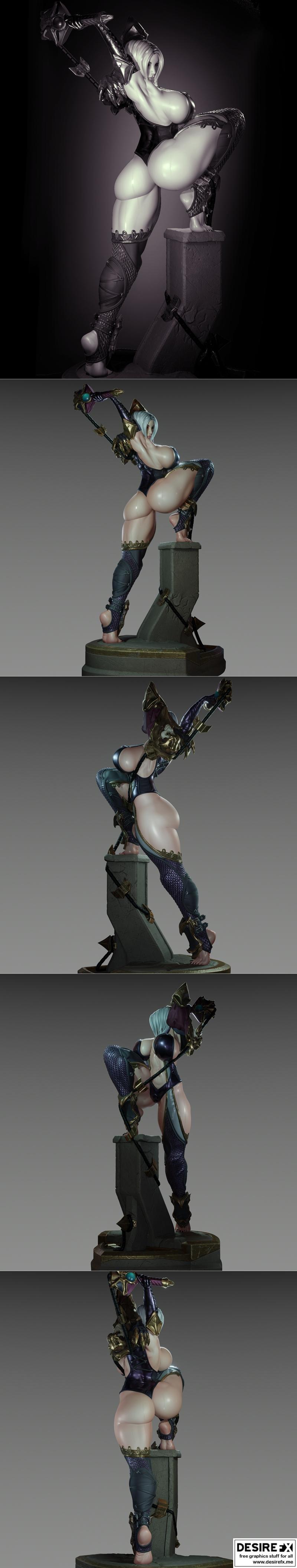 伊芙·瓦伦丁 Soul Calibur 3D打印模型|Ivy Valentine soul calibur – 3D Print Model STL