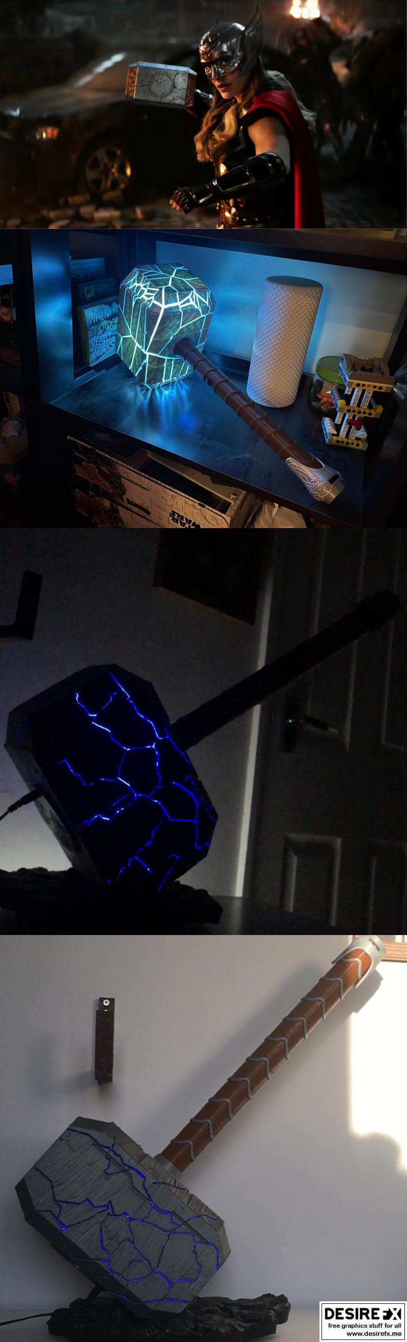 雷神爱与雷电 3D打印模型|Cracked Mjolnir Thor Love and Thunder – 3D Print Model STL