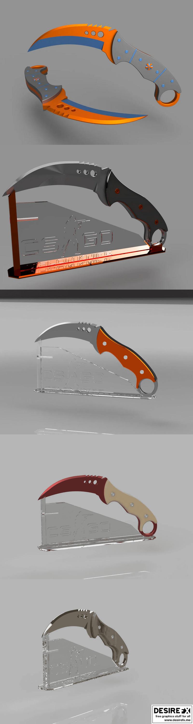 CS-GO Talon 刀具 3D打印模型|CS-GO Talon Knife – 3D Print Model STL