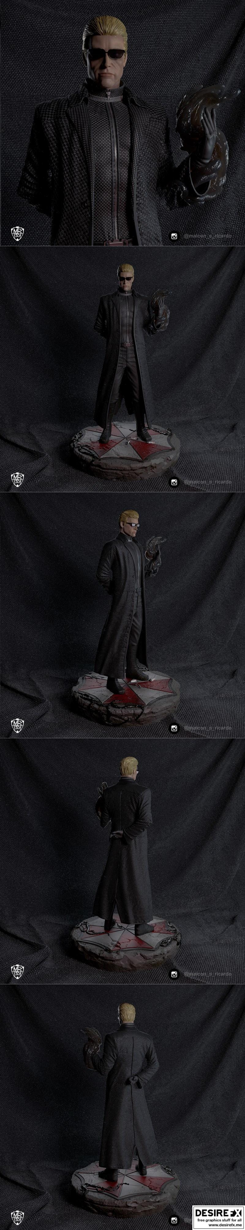 生化危机5 亚伯·韦斯克 3D打印模型|Albert Wesker – Resident evil 5 fanart statue – 3D Print Model STL