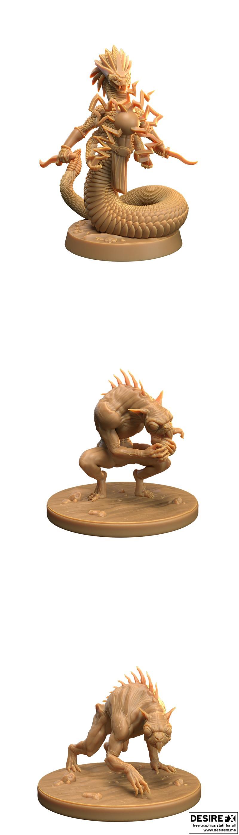 奇美拉与毒蛇专家 3D打印模型|Chupacabras and Rattlers Adept – 3D Print Model STL