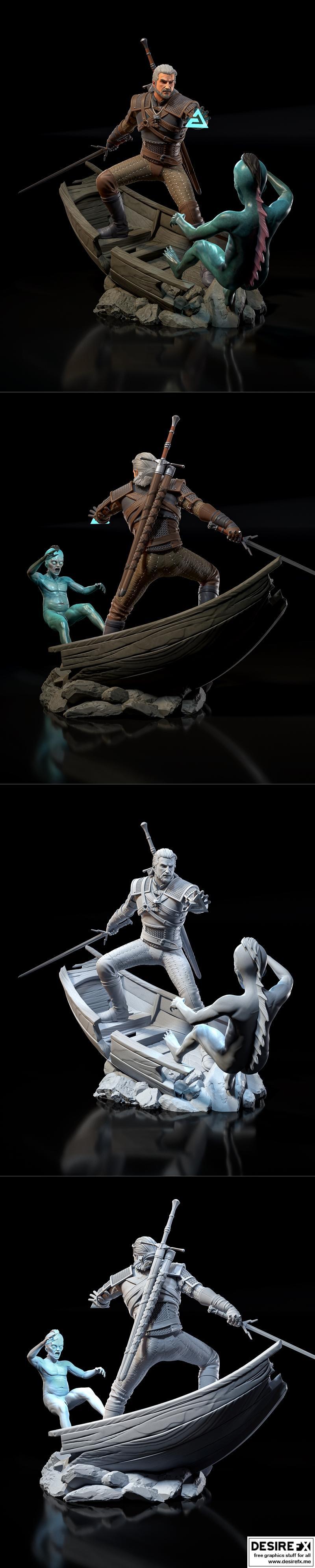 《瑞维亚之戈德·3D打印模型》|Geralt of Rivia – 3D Print Model STL