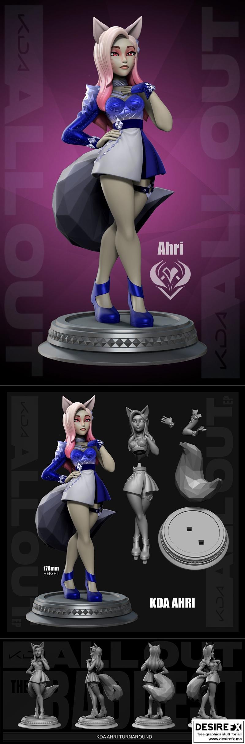 KDA全开艾瑞娅 3D打印模型|KDA All Out Ahri – 3D Print Model STL