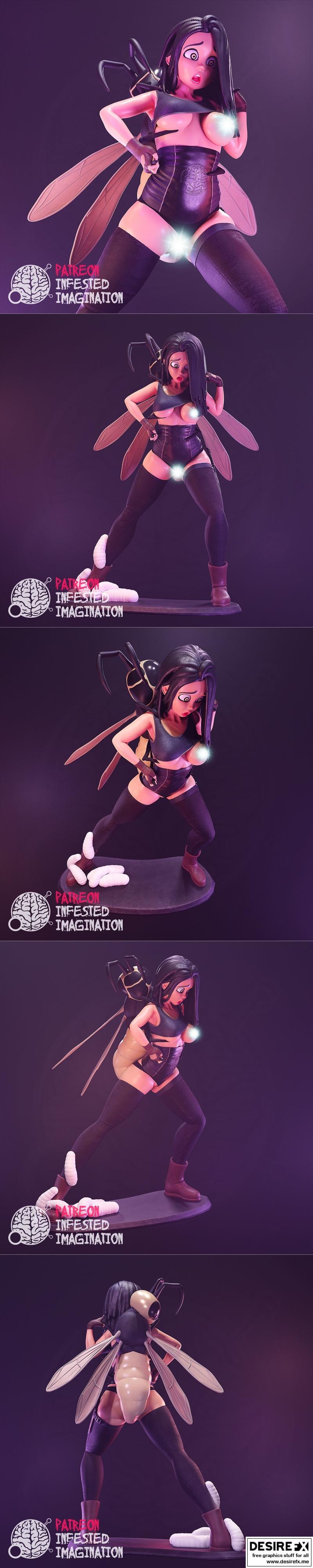 蜂群侵袭的想象力——3D打印模型|Wasp – Infested Imagination – 3D Print Model STL