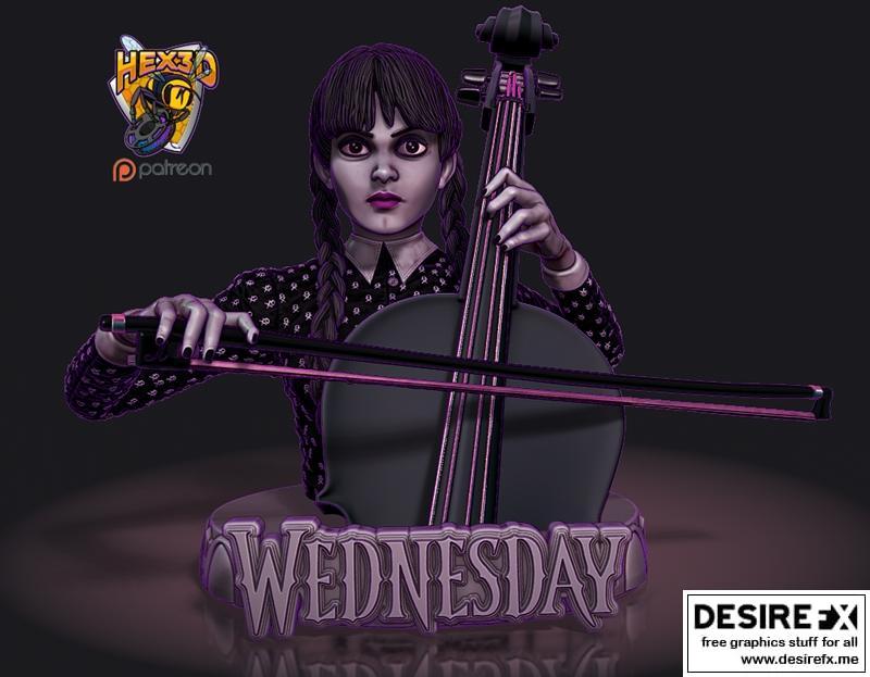 Hex3D – Wednesday V 1-2 – 3D打印模型：星期三角色模型|Hex3D – Wednesday V 1-2 – 3D Print Model STL