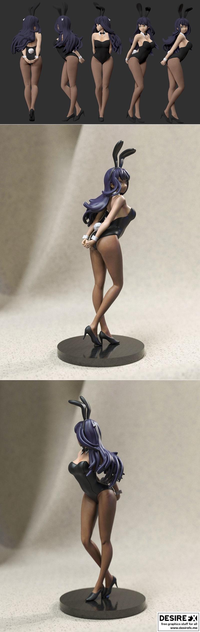 3D打印模型：Mai Sakurajima角色造型|Bunny Girl – Mai Sakurajima – 3D Print Model STL