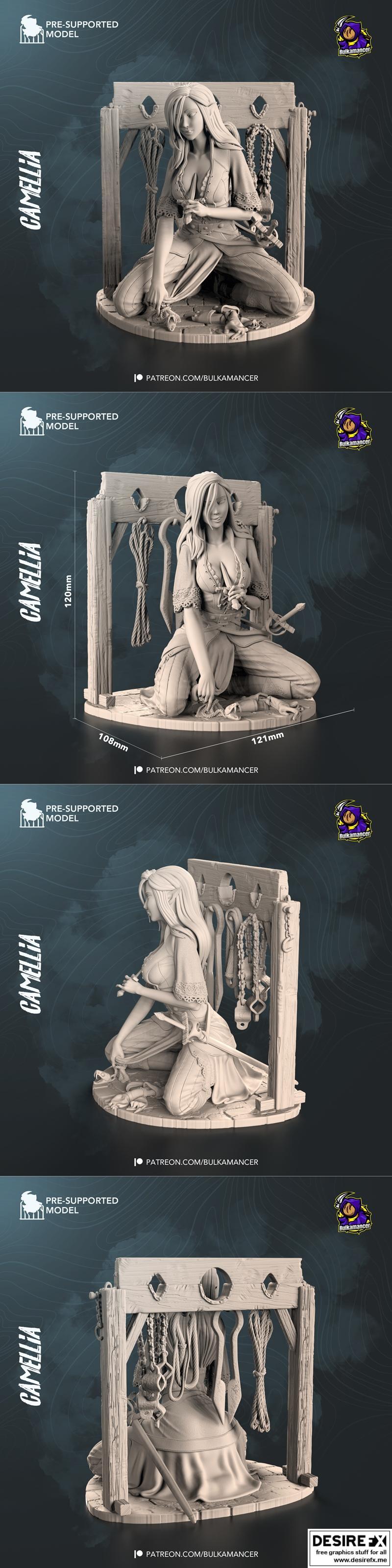 茶花 - Bulkamancer - 3D打印模型|Camellia – Bulkamancer – 3D Print Model STL