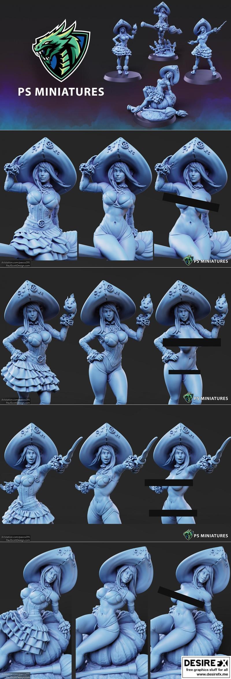 冬日女巫精灵套装 3D打印模型 STL|Witch Elves Bundle December 2022 – 3D Print Model STL