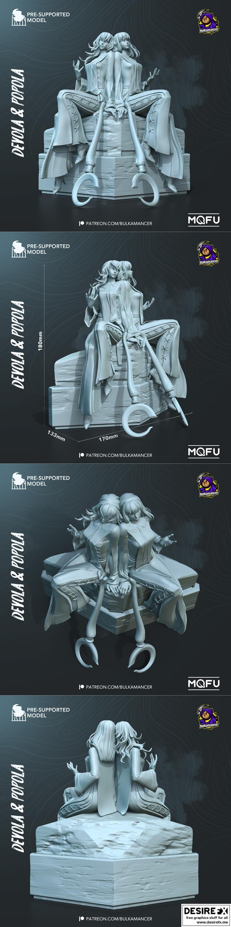 Devola与Popola（尼尔）3D打印模型 STL|Devola and Popola (Nier) – Bulkamancer – 3D Print Model STL