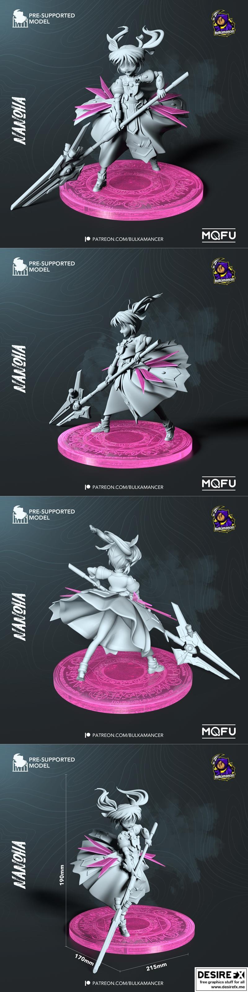 纳尼亚魔法少女 3D打印模型|Nanoha – Bulkamancer – 3D Print Model STL