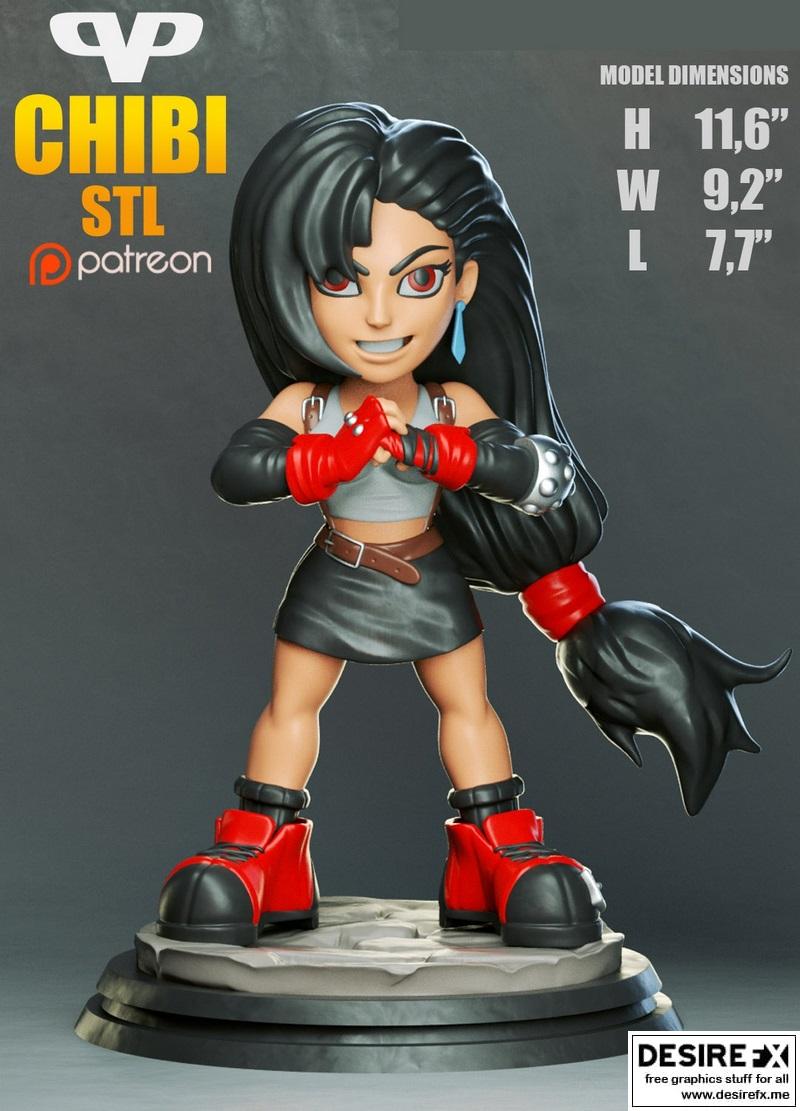 Tifa洛克哈特Chibi 3D打印模型|Tifa Lockhart Chibi – 3D Print Model STL